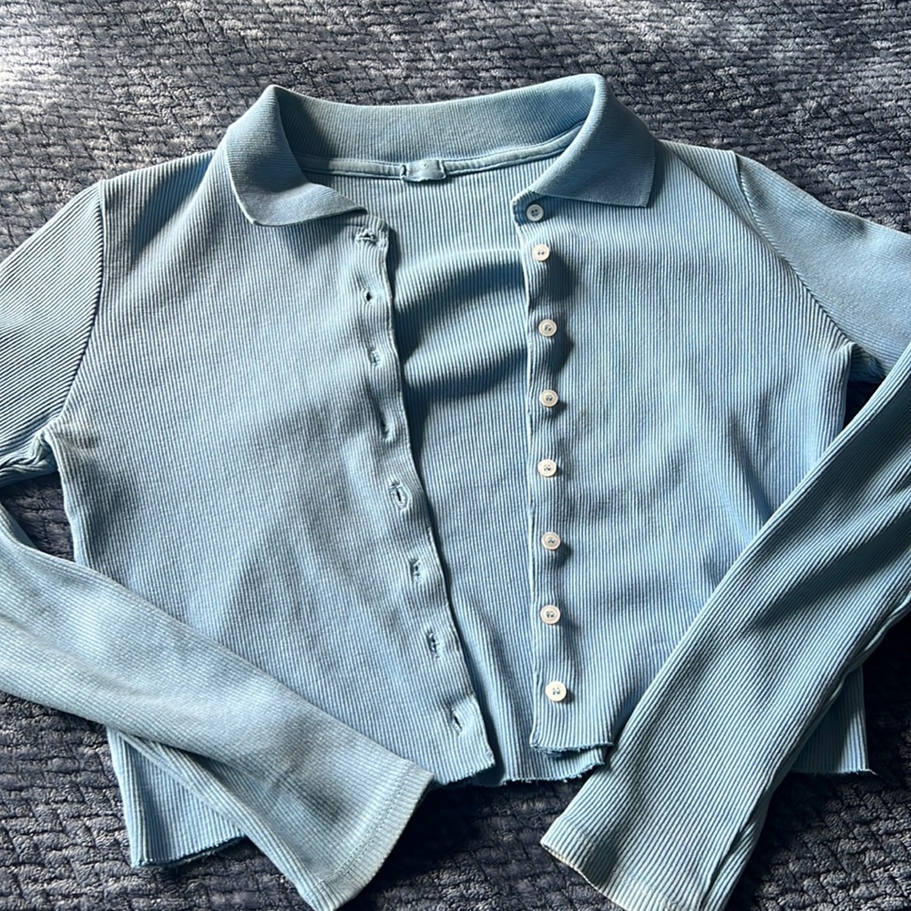 Urban Outfitters blue collared shirt